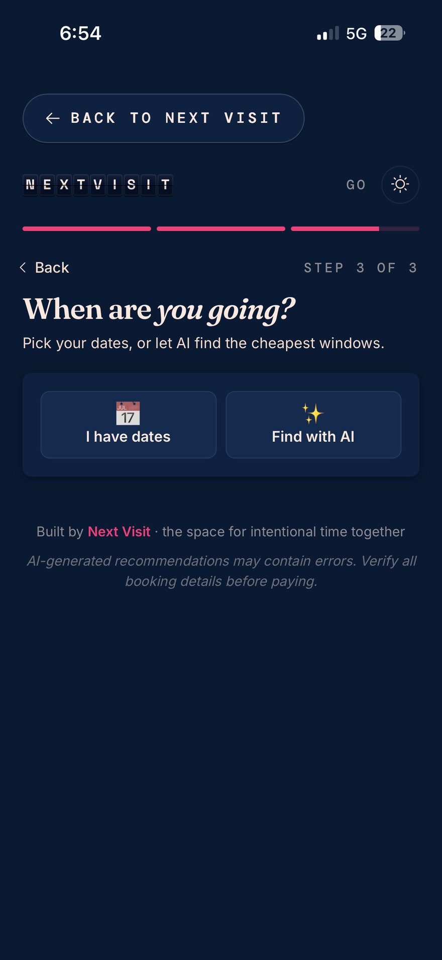Pick your dates yourself, or let AI find the cheapest windows